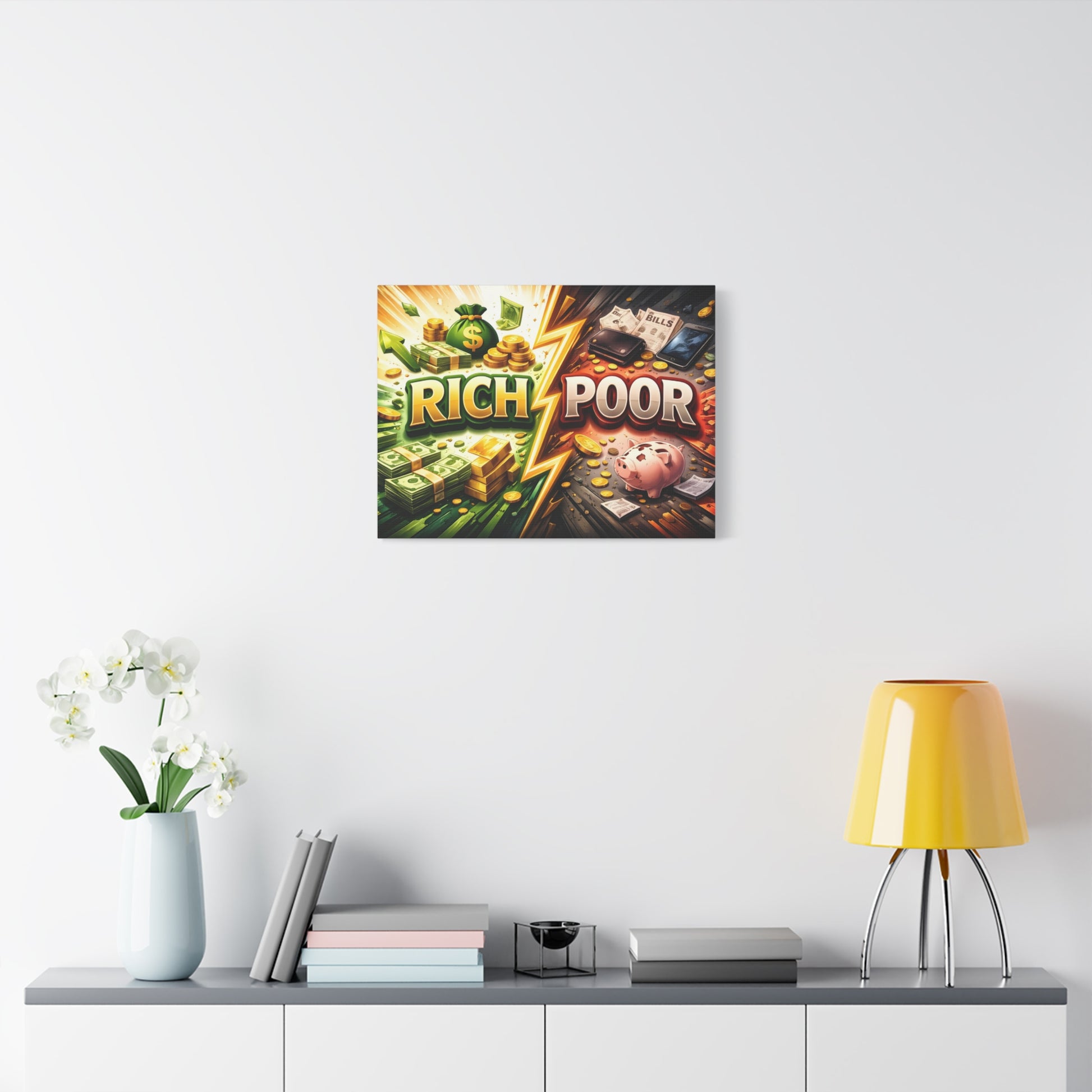 Rich vs Poor Abstract Money Mindset Canvas Canvas image 44
