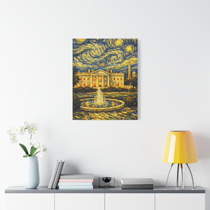 The White House Beneath a Starry Sky – Van Gogh Inspired Canvas Print in Van Gogh style canvas art, product image 52 of 68