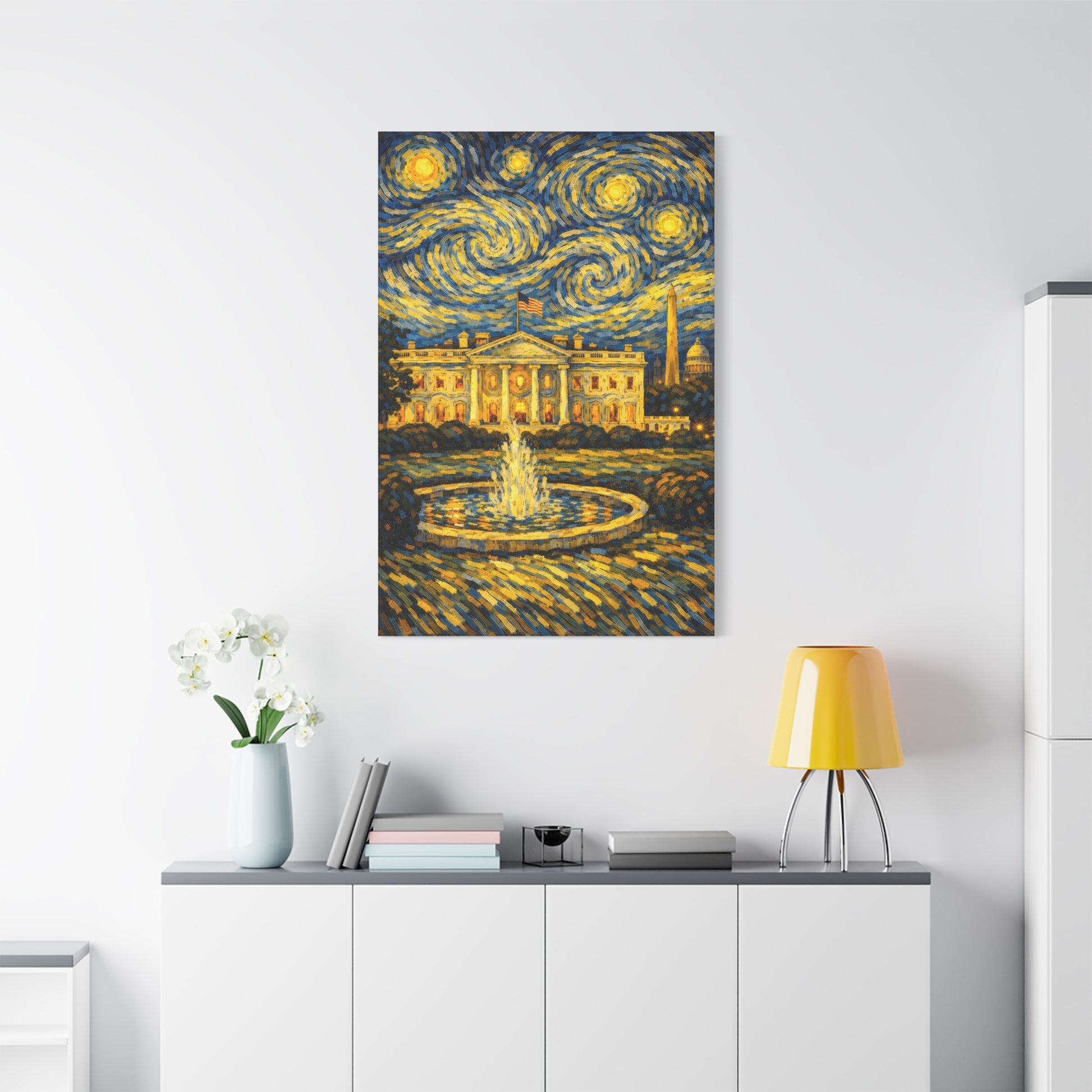The White House Beneath a Starry Sky – Van Gogh Inspired Canvas Print in Van Gogh style canvas art, product image 64 of 68