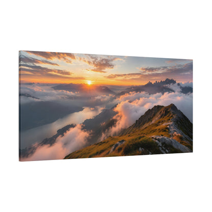 Golden Summit Above the Clouds Canvas Canvas image 69