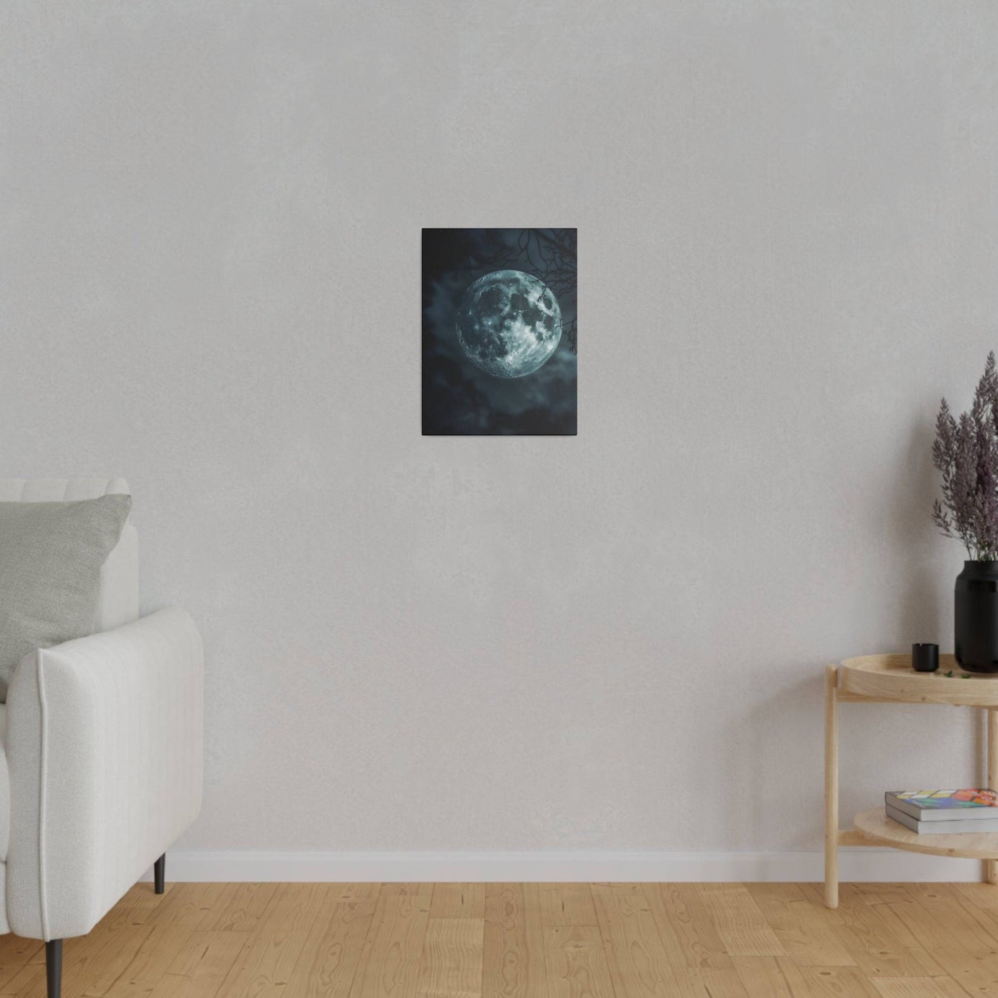 Lunar Whisper: Midnight Moon Canvas Art