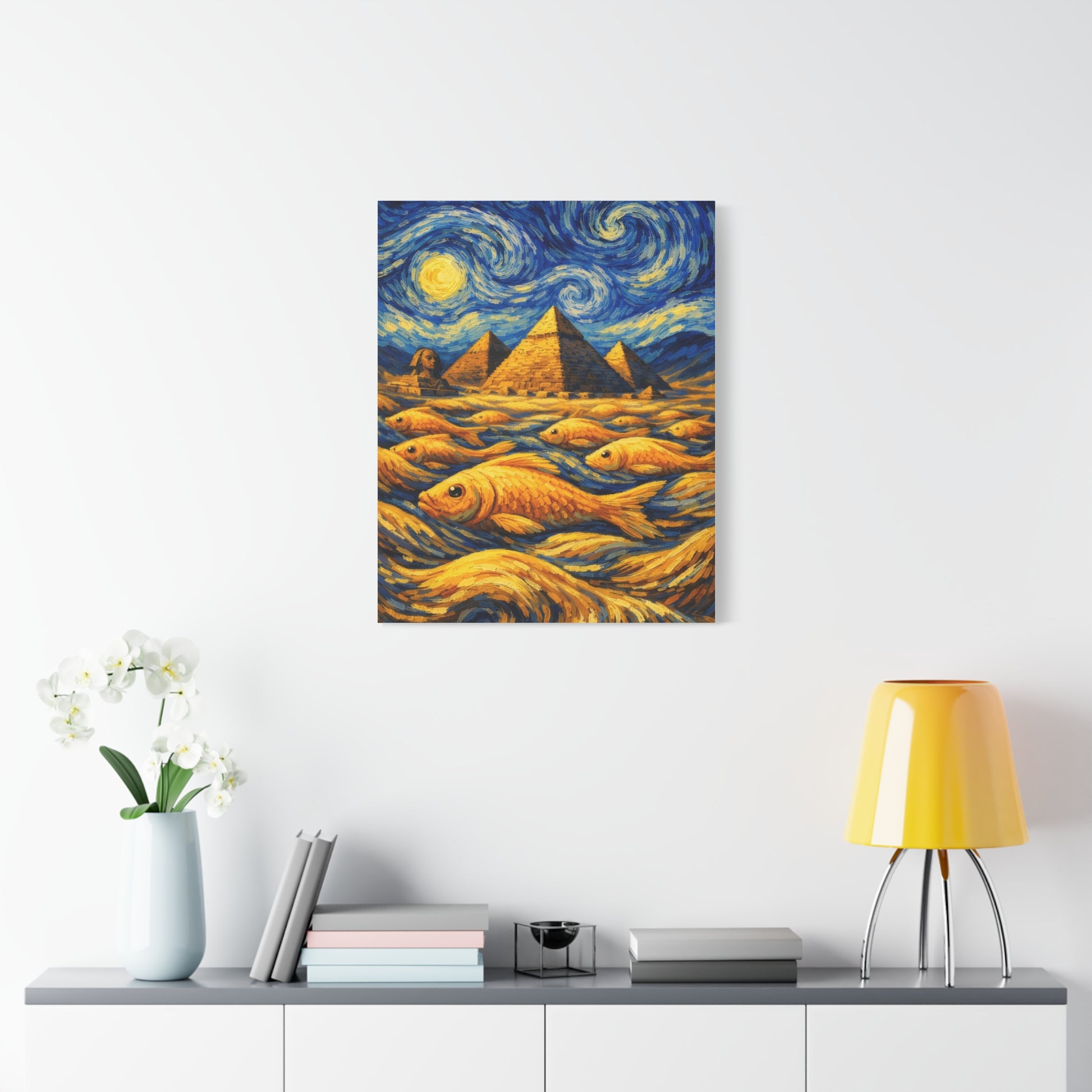 Golden Currents Over Giza – Van Gogh Inspired canvas wall art, product image 42 of 52