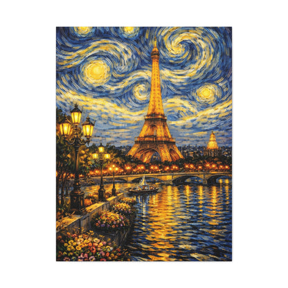 Paris in a Starry Dream – Eiffel Tower Van Gogh Inspired Canvas Print in Van Gogh style canvas art, product image 14 of 64