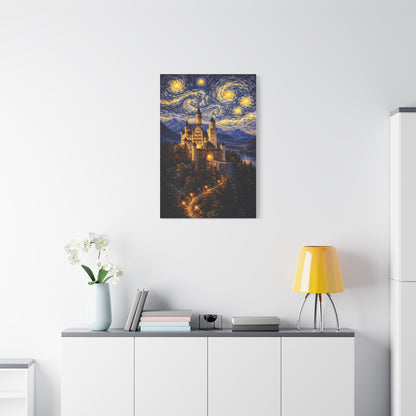 Neuschwanstein Castle Under a Starry Sky – Van Gogh Inspired canvas wall art, product image 49 of 56