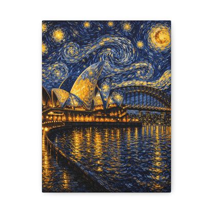 Sydney Opera House in a Starry Dream – Van Gogh Inspired Canvas Print in Van Gogh style canvas art, product image 2 of 60
