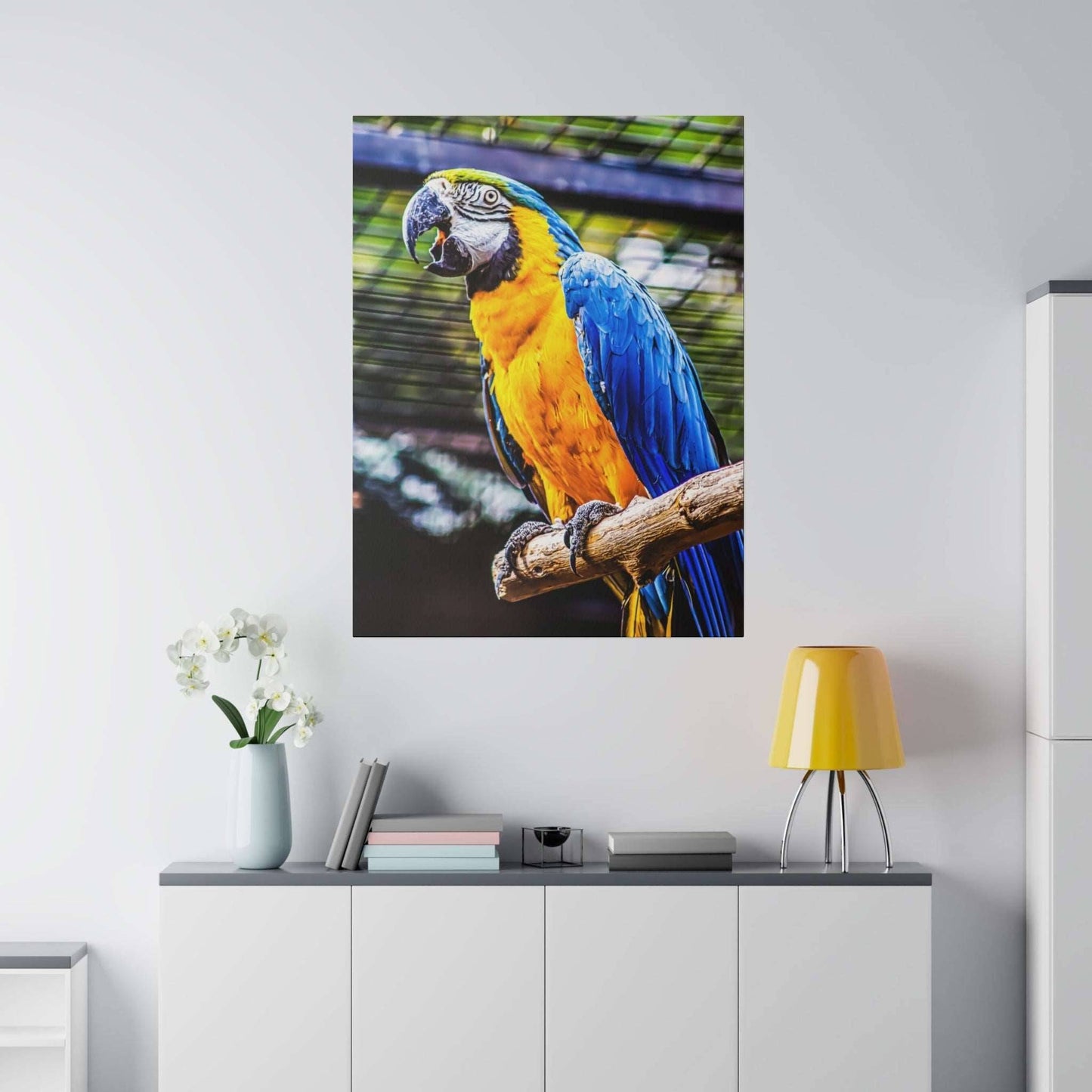 Vibrant Tropics: Macaw Parrot Canvas Print - A Splash of Jungle Colors