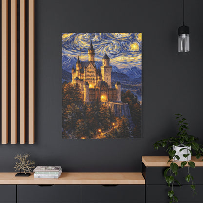 Neuschwanstein Castle Under a Starry Sky – Van Gogh Inspired canvas wall art, product image 56 of 56