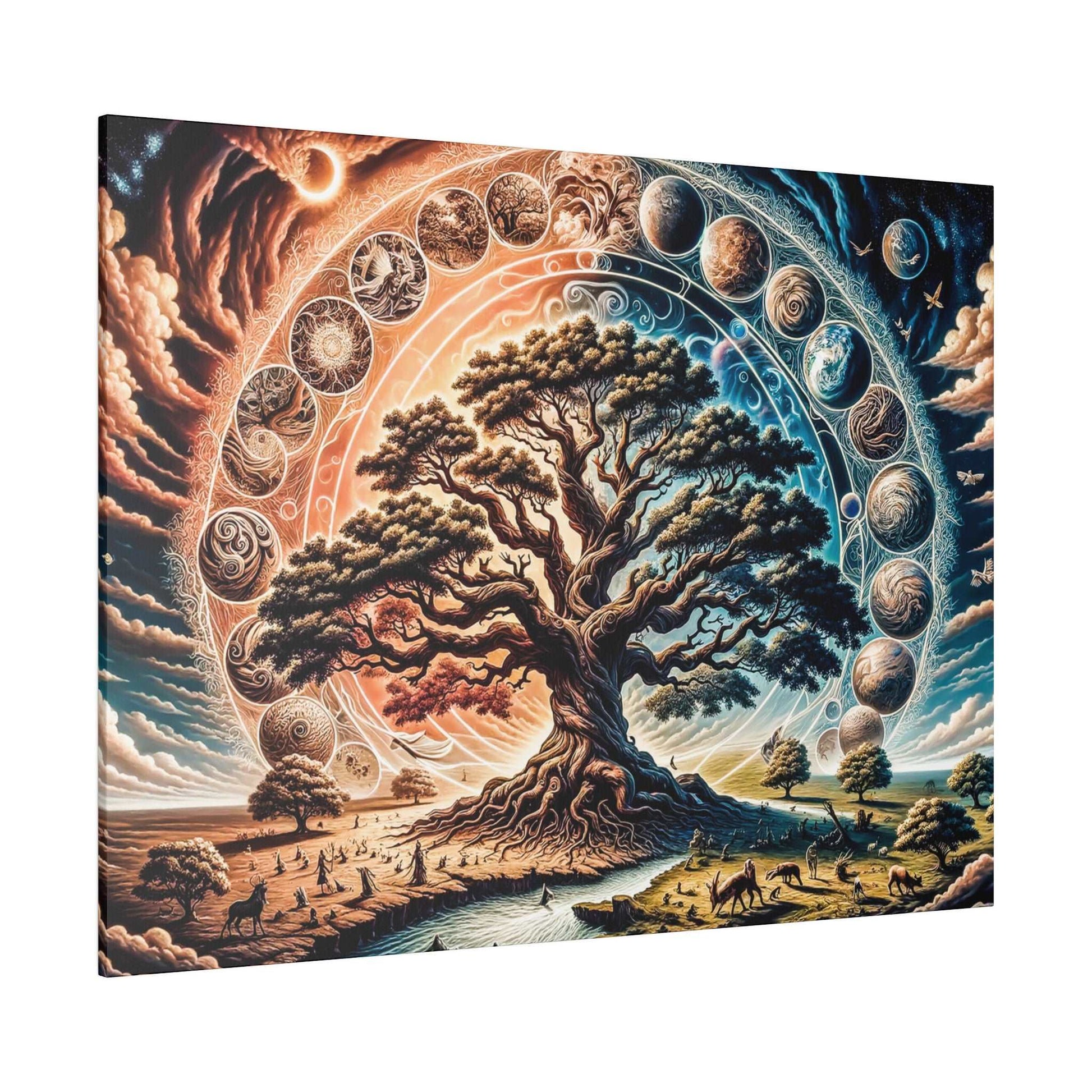 Cosmic Harmony: Tree of Life Universe Canvas Art