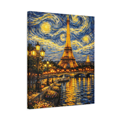 Paris in a Starry Dream – Eiffel Tower Van Gogh Inspired Canvas Print in Van Gogh style canvas art, product image 41 of 64