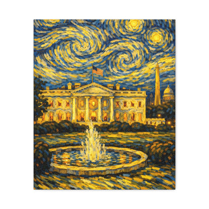The White House Beneath a Starry Sky – Van Gogh Inspired Canvas Print in Van Gogh style canvas art, product image 10 of 68