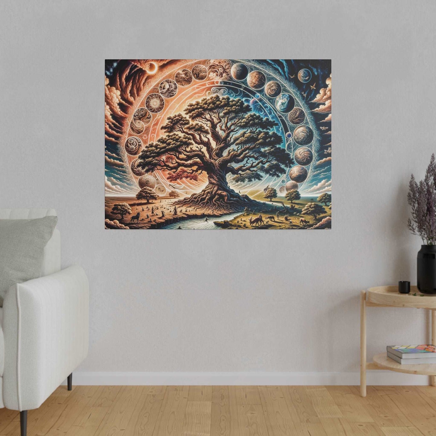 Cosmic Harmony: Tree of Life Universe Canvas Art