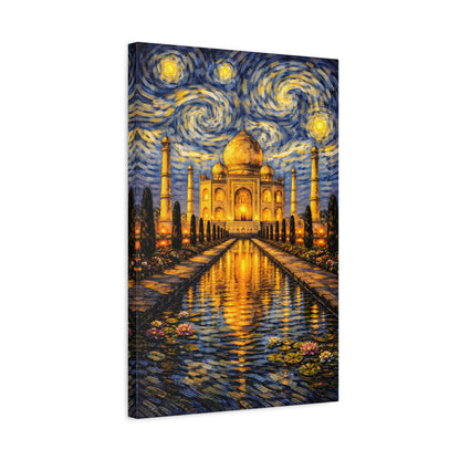 The Taj Mahal in a Starry Dream – Van Gogh Inspired Canvas Print in Van Gogh style canvas art, product image 34 of 60