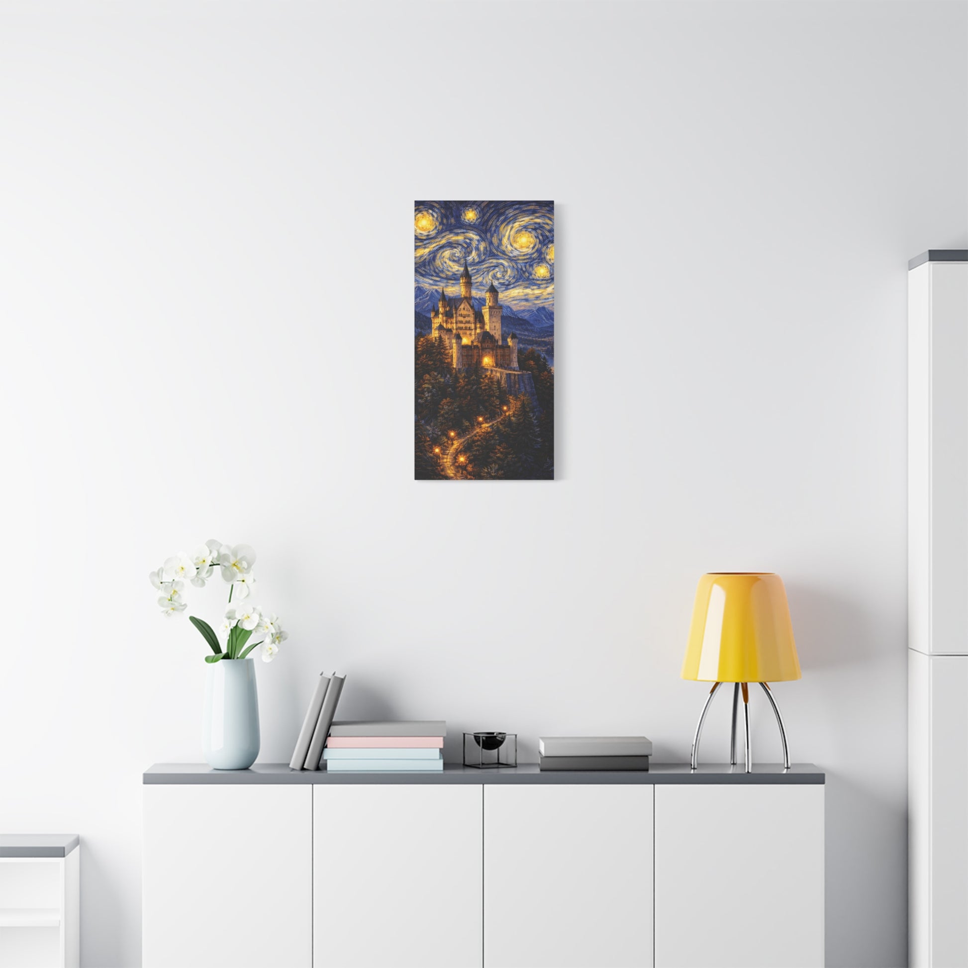 Neuschwanstein Castle Under a Starry Sky – Van Gogh Inspired canvas wall art, product image 31 of 56