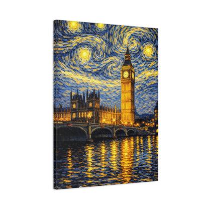 Big Ben Beneath a Starry Sky – Van Gogh Inspired Canvas Print in Van Gogh style canvas art, product image 50 of 64
