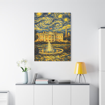 The White House Beneath a Starry Sky – Van Gogh Inspired Canvas Print in Van Gogh style canvas art, product image 67 of 68