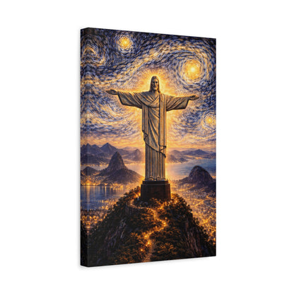 Christ the Redeemer Beneath a Starry Sky – Van Gogh Inspired canvas wall art, product image 29 of 64