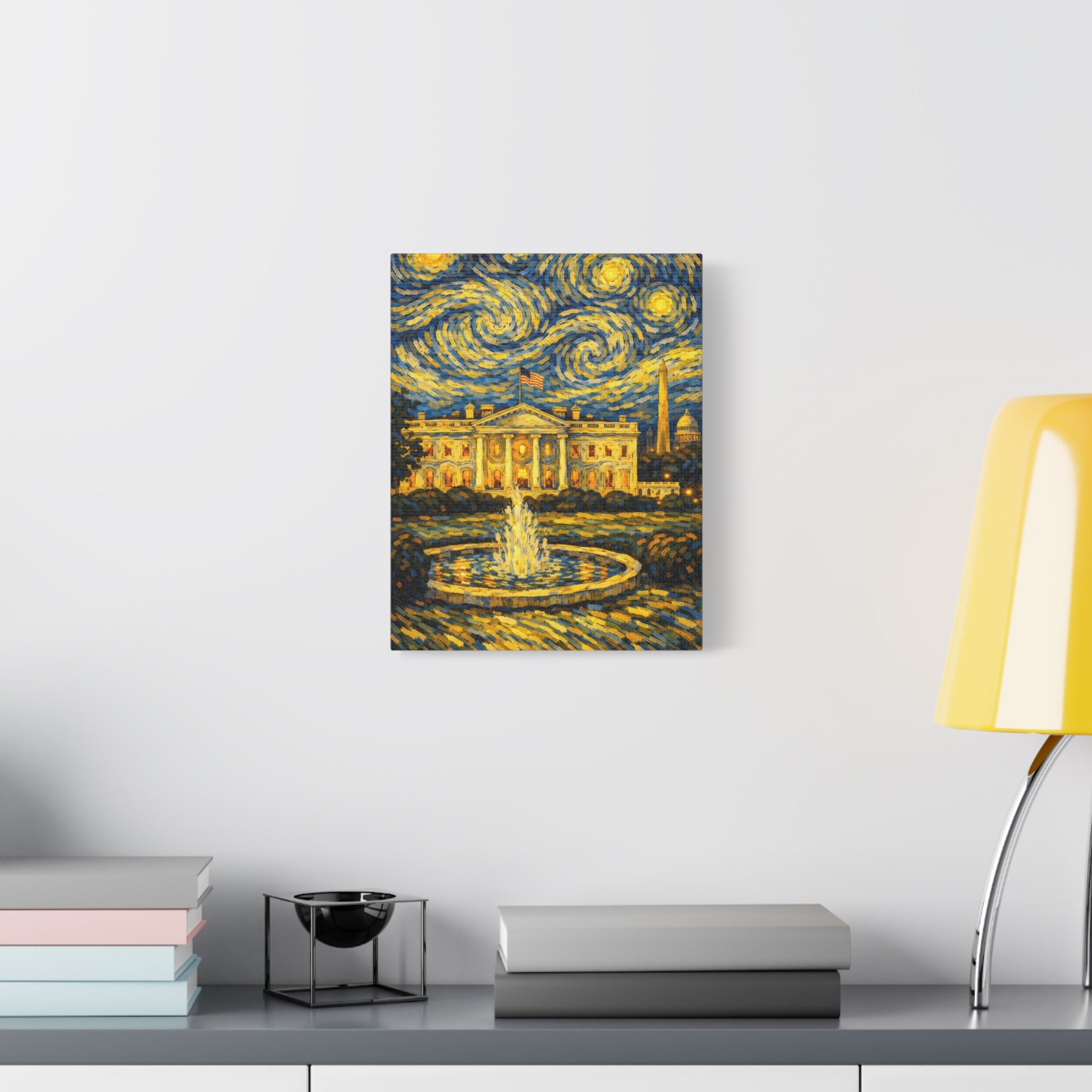 The White House Beneath a Starry Sky – Van Gogh Inspired Canvas Print in Van Gogh style canvas art, product image 25 of 68