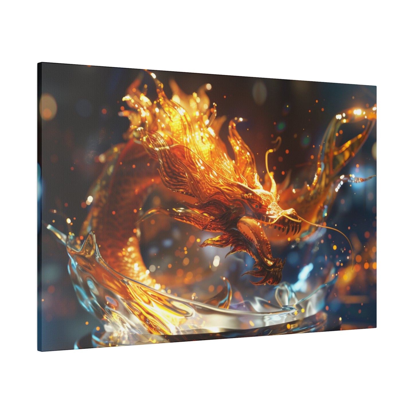 Radiant Fire Dragon Wall Art: Transform Your Space with Mythical Elegance