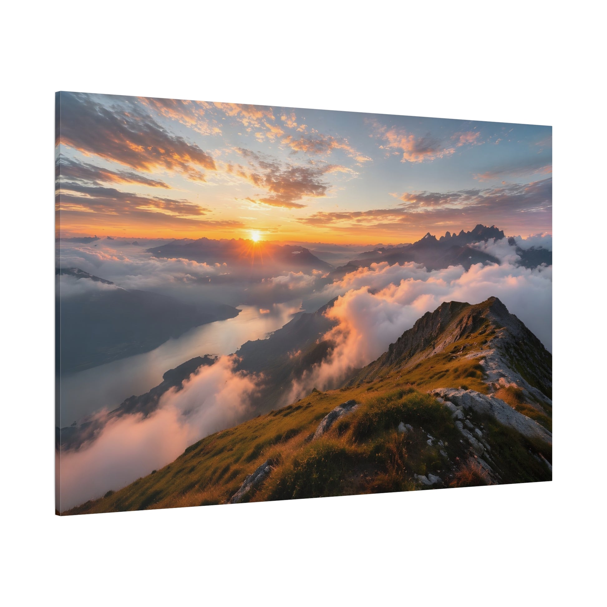Golden Summit Above the Clouds Canvas Canvas image 78