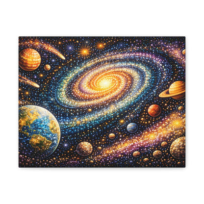 Galaxy Spiral Matte Canvas Wall Art — Colorful Space Planets Decor Canvas image 3