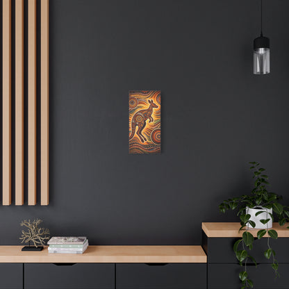 Kangaroo Aboriginal Dot Art Canvas Print – Warm Boho Wall Decor Canvas image 25