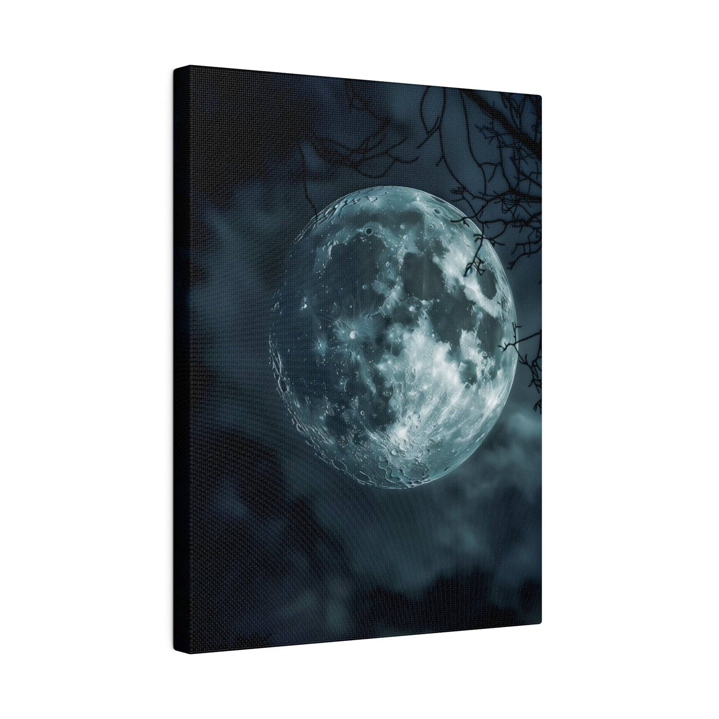 Lunar Whisper: Midnight Moon Canvas Art