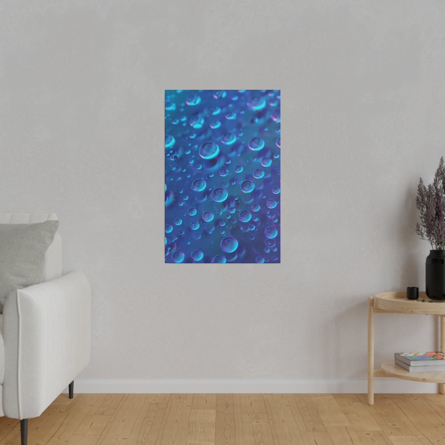 Abstract Blue and Purple Bubble Art Canvas Print