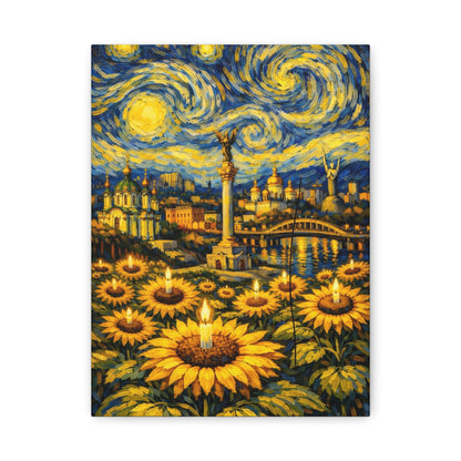 Kyiv Under a Starry Sky – Van Gogh Inspired Canvas Print in Van Gogh style canvas art, product image 2 of 48