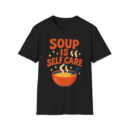 Soup Is Self Care Graphic Tee - white shirt mockup 2