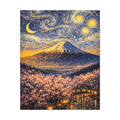 Mount Fuji Under a Starry Sky – Van Gogh Inspired canvas wall art, product image 11 of 64