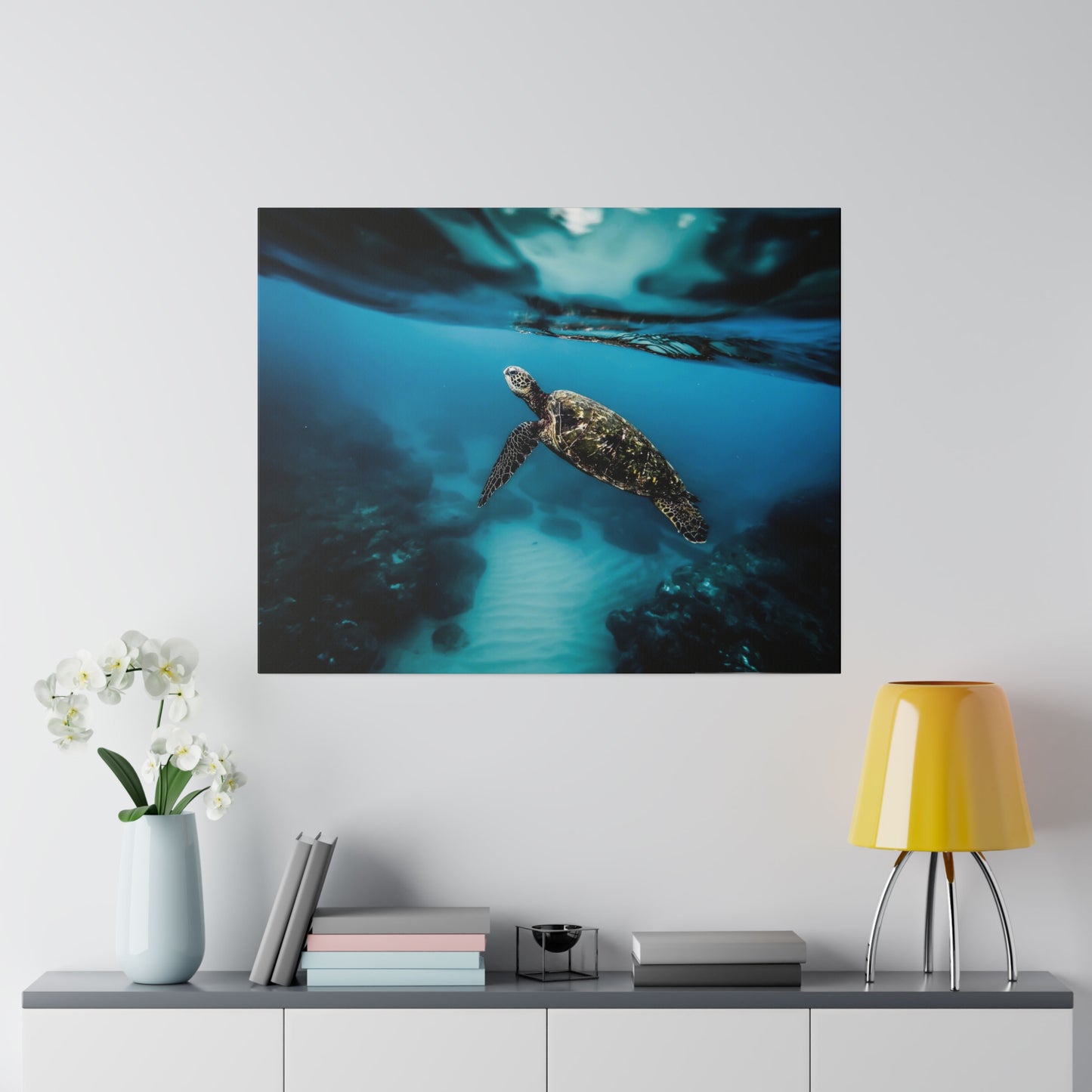 Ocean Grace: Sea Turtle Journey Canvas Art