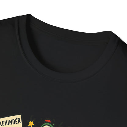 Product detail image showing the Calendar Goblin print placement on the tee