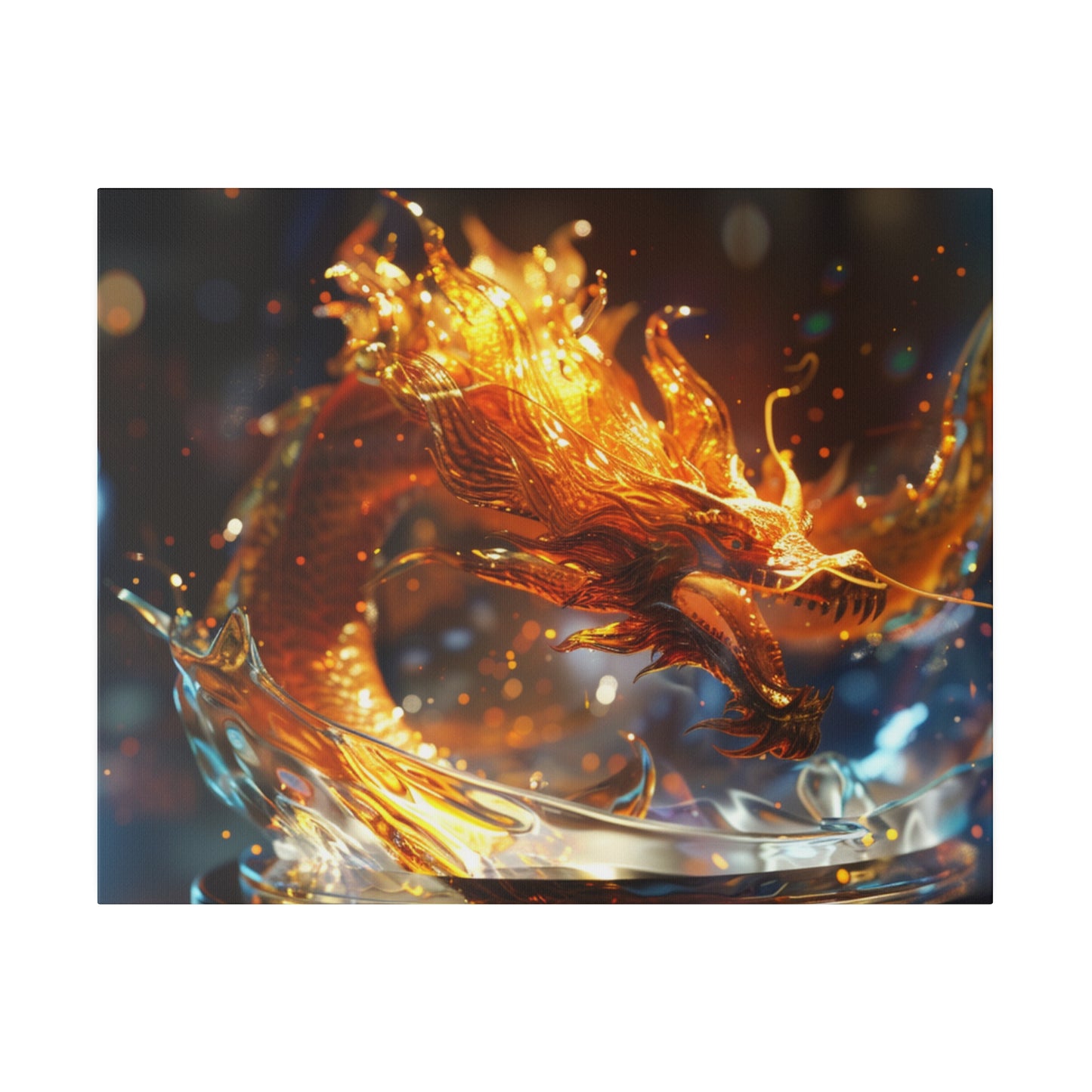 Radiant Fire Dragon Wall Art: Transform Your Space with Mythical Elegance