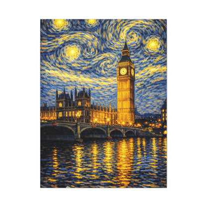 Big Ben Beneath a Starry Sky – Van Gogh Inspired Canvas Print in Van Gogh style canvas art, product image 14 of 64