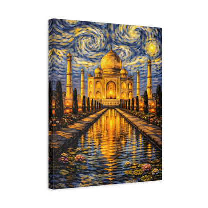 The Taj Mahal in a Starry Dream – Van Gogh Inspired Canvas Print in Van Gogh style canvas art, product image 31 of 60