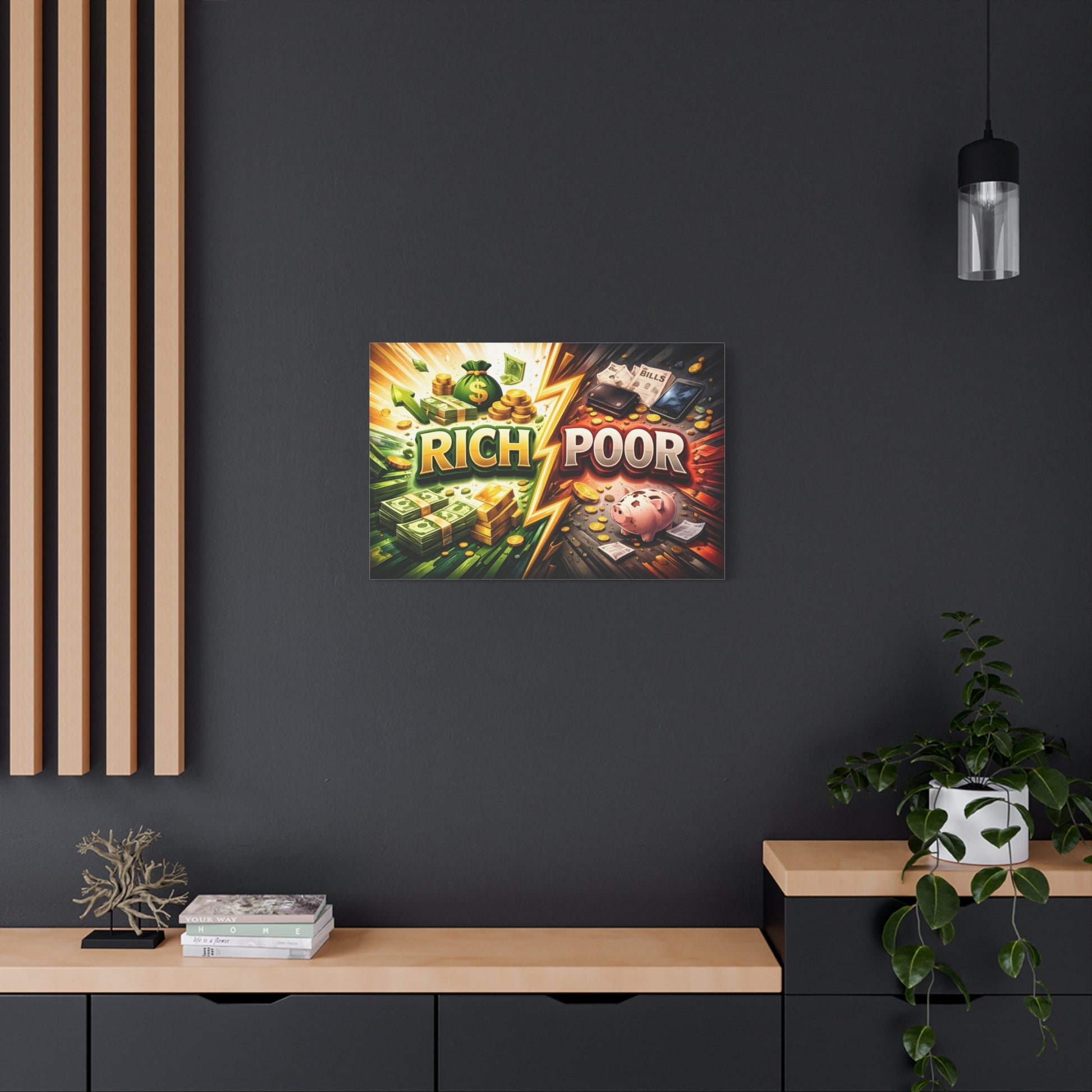 Rich vs Poor Abstract Money Mindset Canvas Canvas image 51