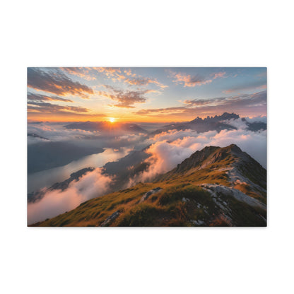Golden Summit Above the Clouds Canvas Canvas image 8