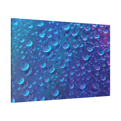 Close-up abstract image of numerous blue and purple bubbles on a blue gradient background.