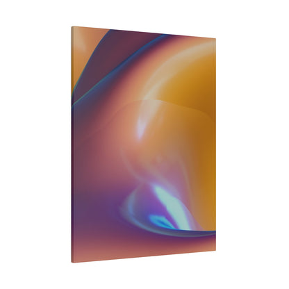 Vertical abstract art print featuring orange, purple, and blue gradient swirls and smooth shapes.