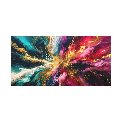 Abstract Fluid Art Canvas – Teal, Magenta & Gold Statement Wall Art, canvas wall art, gallery image 24 of 100