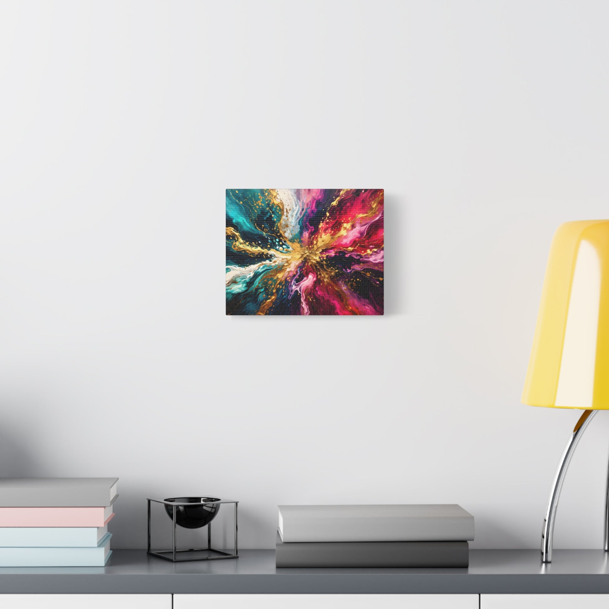 Abstract Fluid Art Canvas – Teal, Magenta & Gold Statement Wall Art, canvas wall art, gallery image 27 of 100