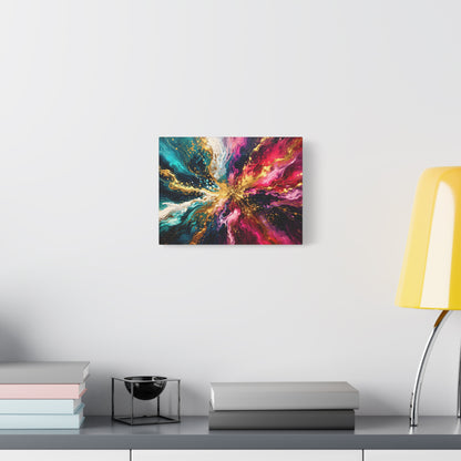 Abstract Fluid Art Canvas – Teal, Magenta & Gold Statement Wall Art, canvas wall art, gallery image 30 of 100