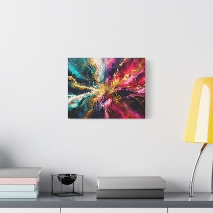 Abstract Fluid Art Canvas – Teal, Magenta & Gold Statement Wall Art, canvas wall art, gallery image 33 of 100