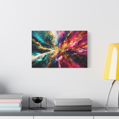 Abstract Fluid Art Canvas – Teal, Magenta & Gold Statement Wall Art, canvas wall art, gallery image 39 of 100