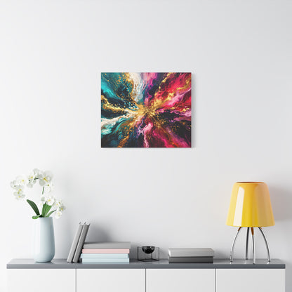 Abstract Fluid Art Canvas – Teal, Magenta & Gold Statement Wall Art, canvas wall art, gallery image 54 of 100