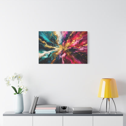 Abstract Fluid Art Canvas – Teal, Magenta & Gold Statement Wall Art, canvas wall art, gallery image 60 of 100