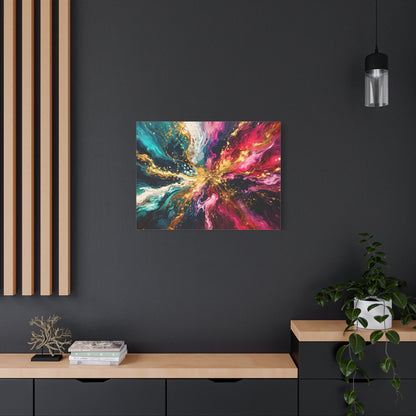 Abstract Fluid Art Canvas – Teal, Magenta & Gold Statement Wall Art, canvas wall art, gallery image 67 of 100