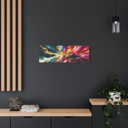 Abstract Fluid Art Canvas – Teal, Magenta & Gold Statement Wall Art, canvas wall art, gallery image 70 of 100