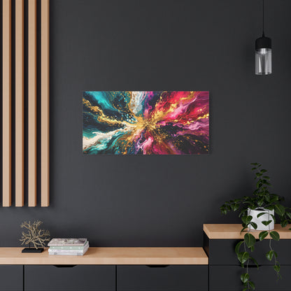 Abstract Fluid Art Canvas – Teal, Magenta & Gold Statement Wall Art, canvas wall art, gallery image 76 of 100