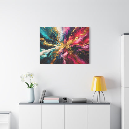 Abstract Fluid Art Canvas – Teal, Magenta & Gold Statement Wall Art, canvas wall art, gallery image 78 of 100